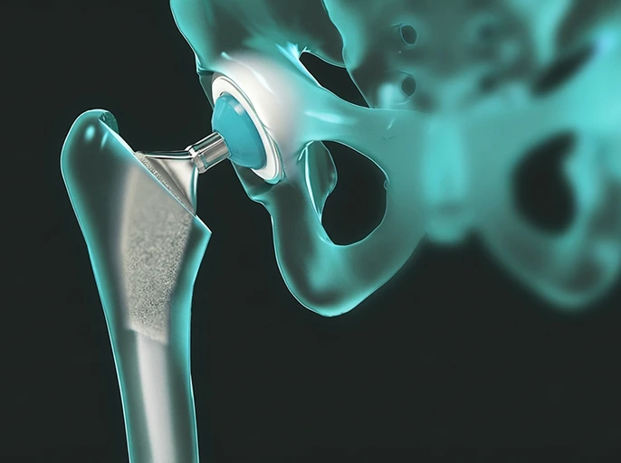 Hip replacement illustration