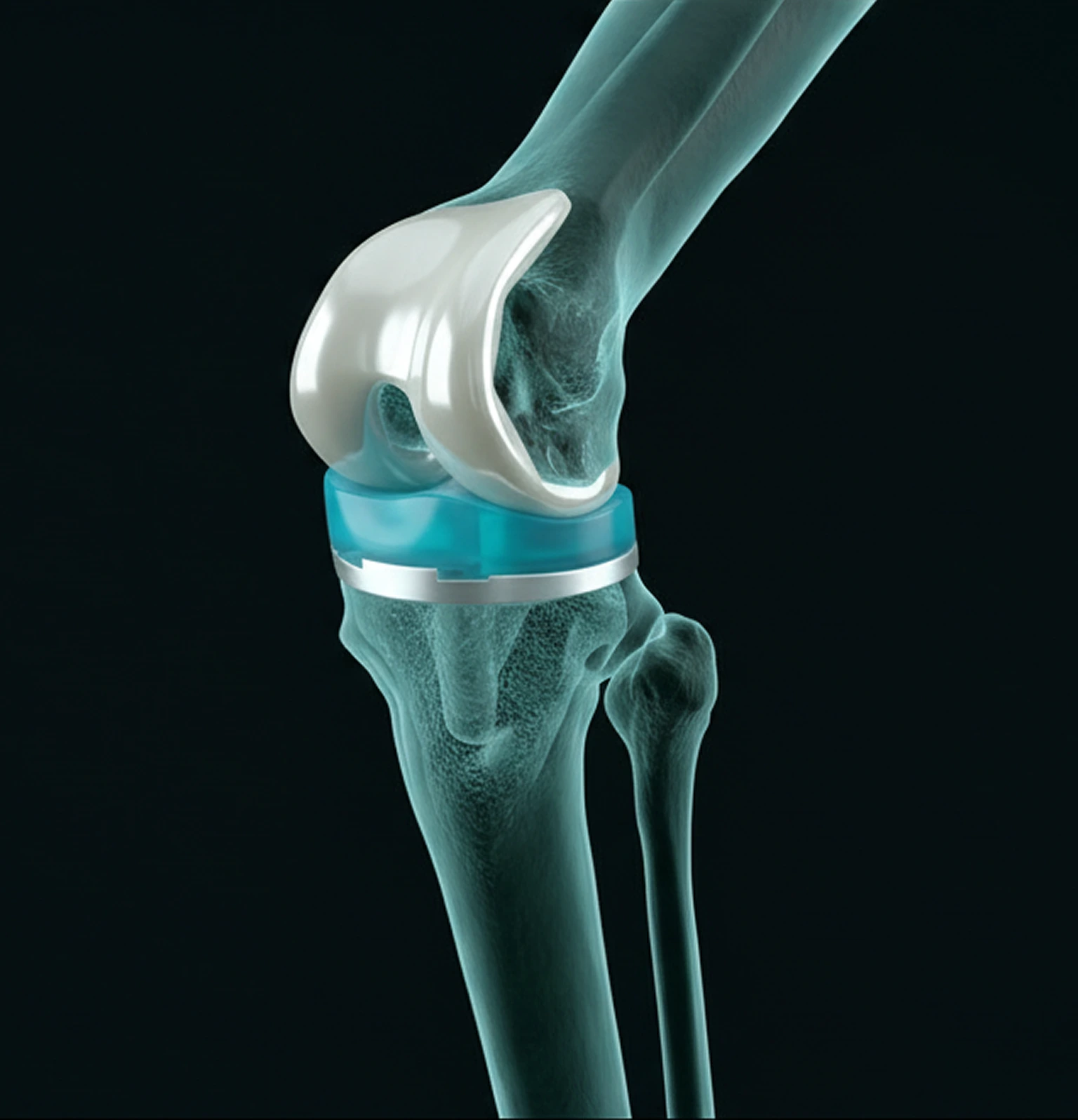 Knee replacement illustration